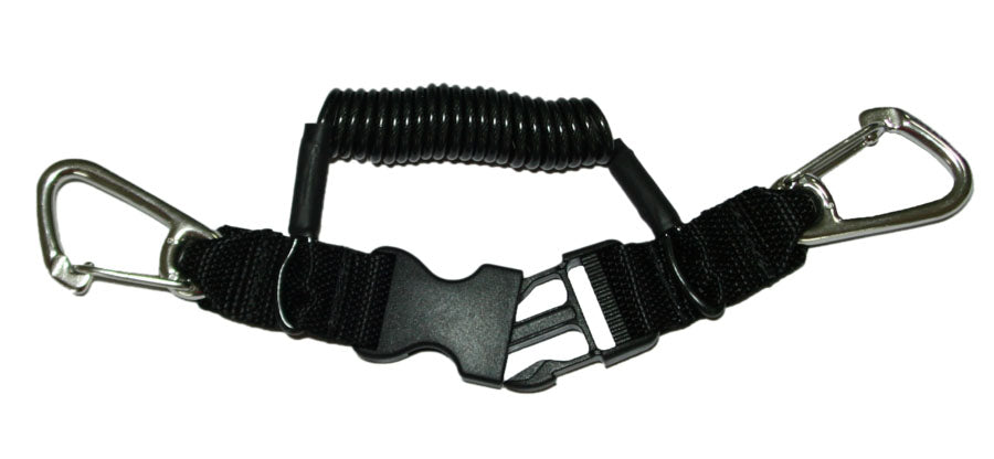 XS Scuba 130cm Coiled Lanyard with two Stainless Clips