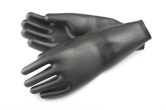 SiTech Five-finger glove, latex, with wrist cuff - L - pair