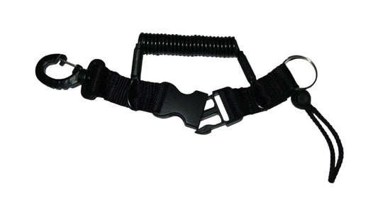 XS Scuba 130cm Coiled Lanyard with Snap Clip/Split Ring  -  CL01