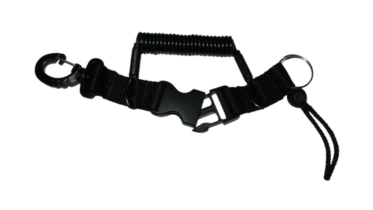 Nautilus Coil Lanyard, - 52" w/ Plastic Clip/Split Ring